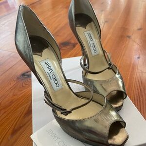 Jimmy Choo Heels - Bronze  37 1/2